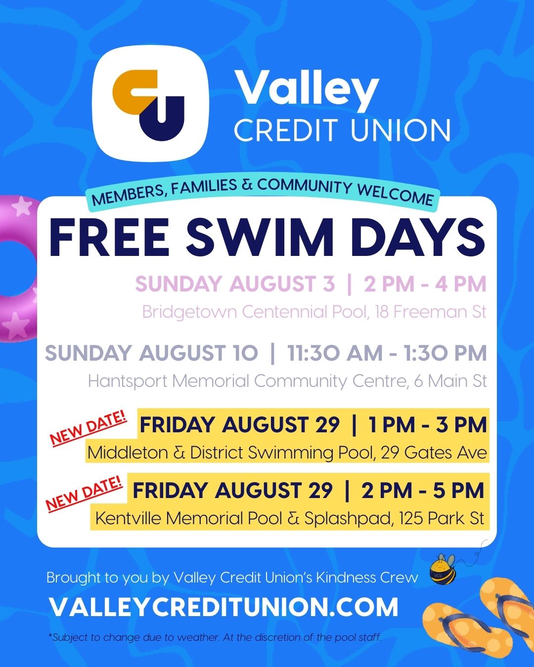 Swim Days Valley CU 2025
